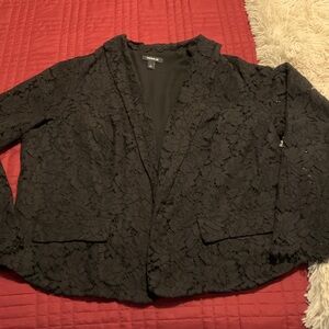 Torrid Size 1 Elegant Black Lace Blazer EXCELLENT